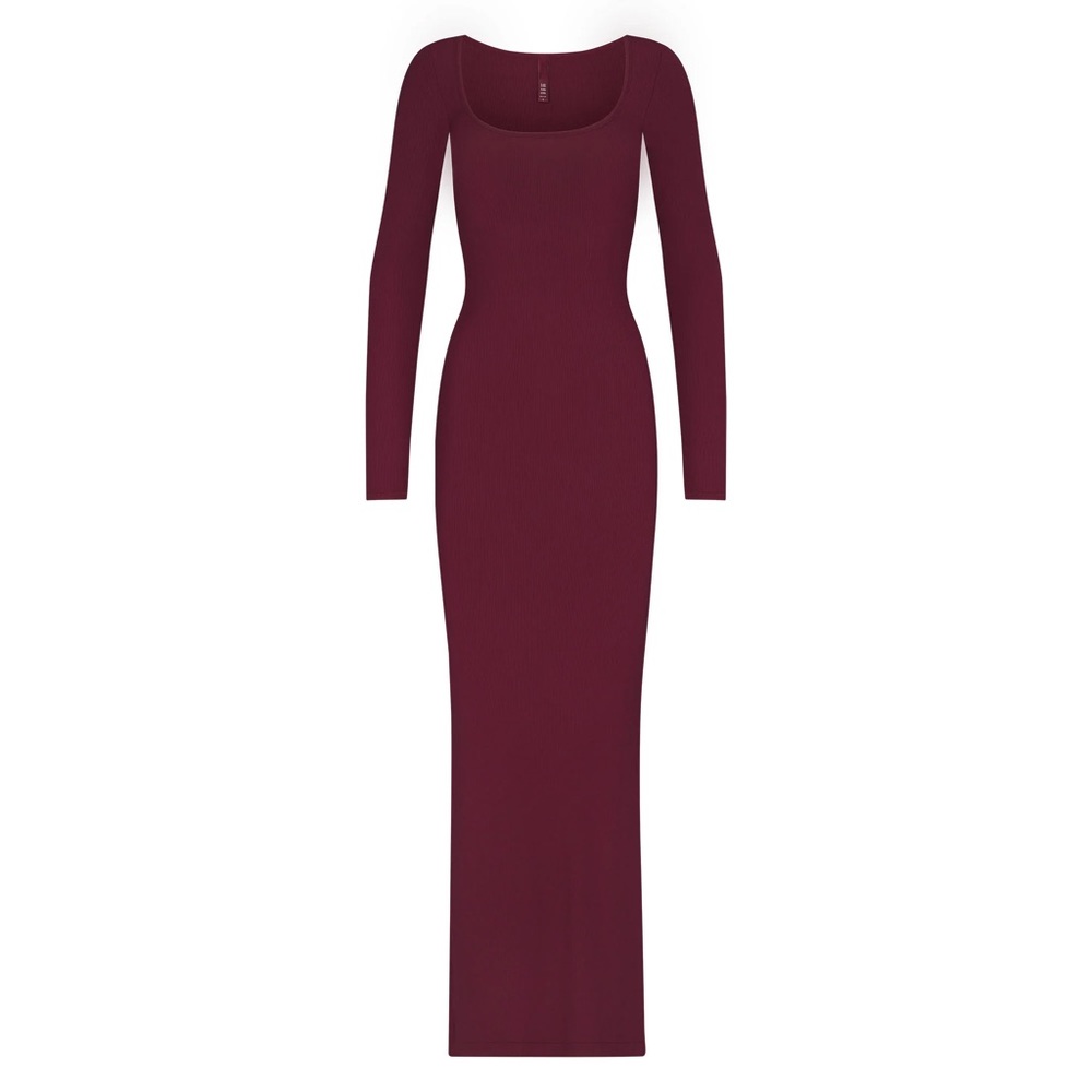 SOLD!! SKIMS Wine Soft Lounge Long Sleeve Dress